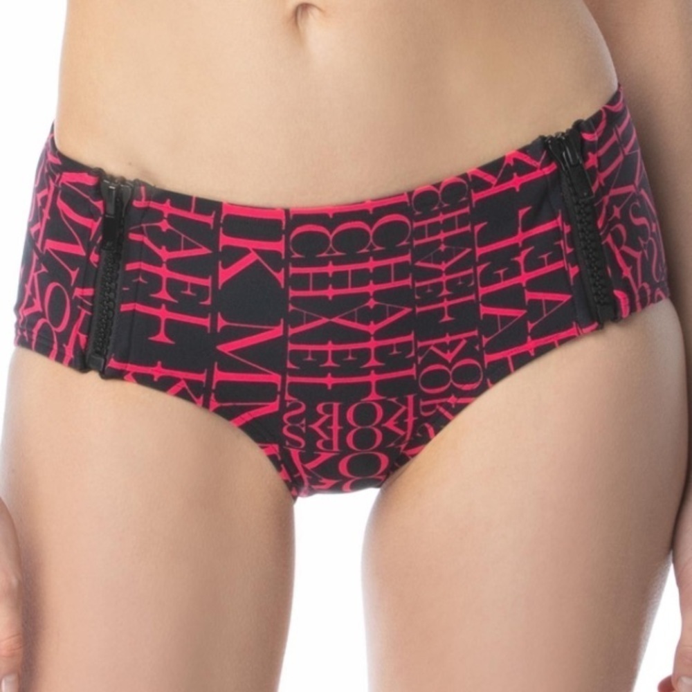 Michael Michael Kors Side Zip Bikini Swim Bottoms